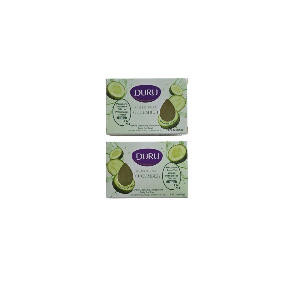 Duru Hydro Pure Cucumber Transparent Bar Soap 3.75 Oz ~2pk